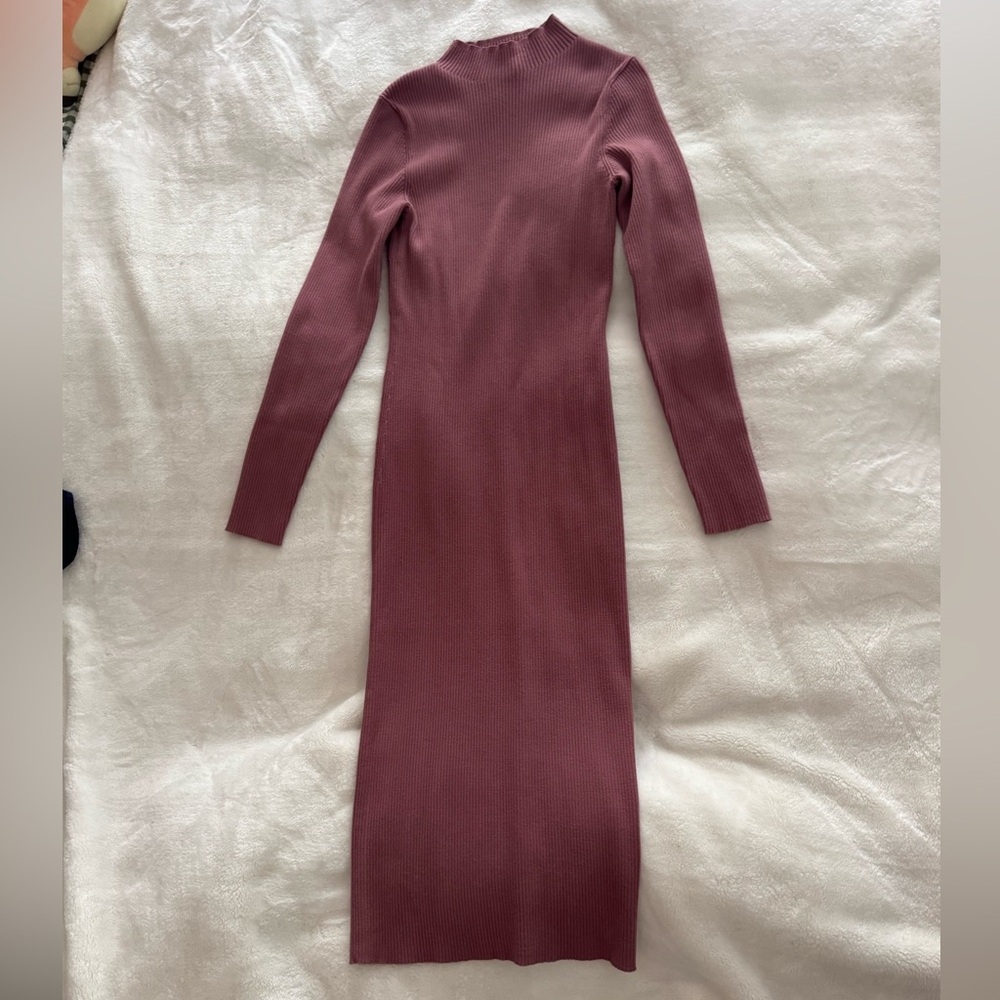 Mauve midi sweater dress